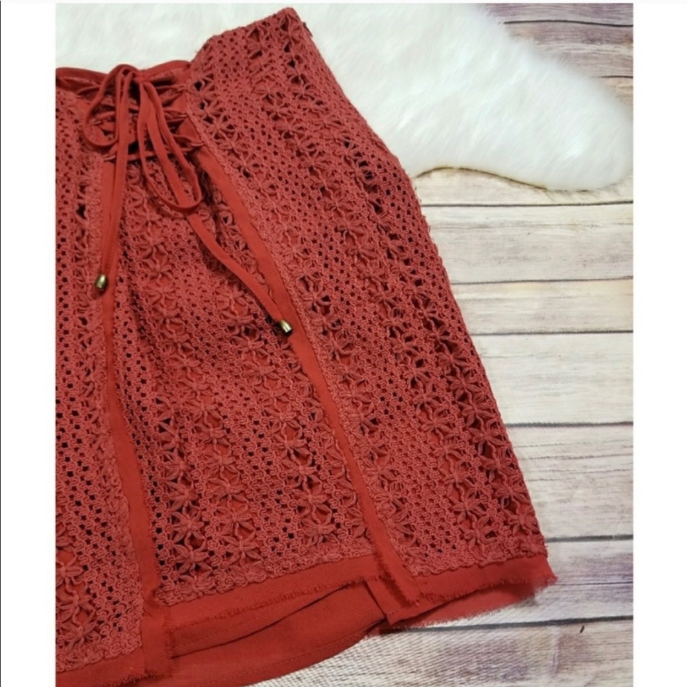 EUC anthro moon river boho crochet skirt